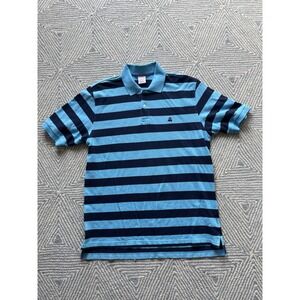 Brooks Brothers Performance Cotton‎ Polo - Blue Stripe - Large